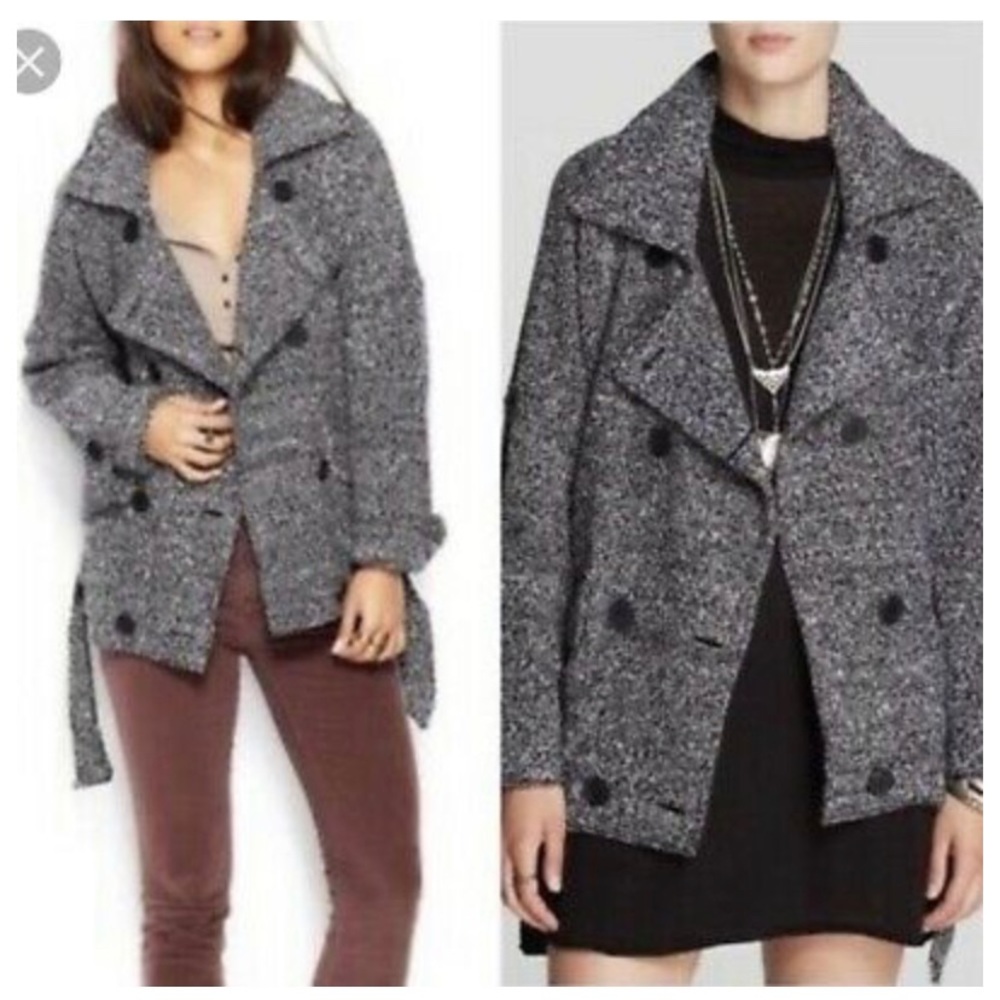 FREE PEOPLE oversized tweed jacket